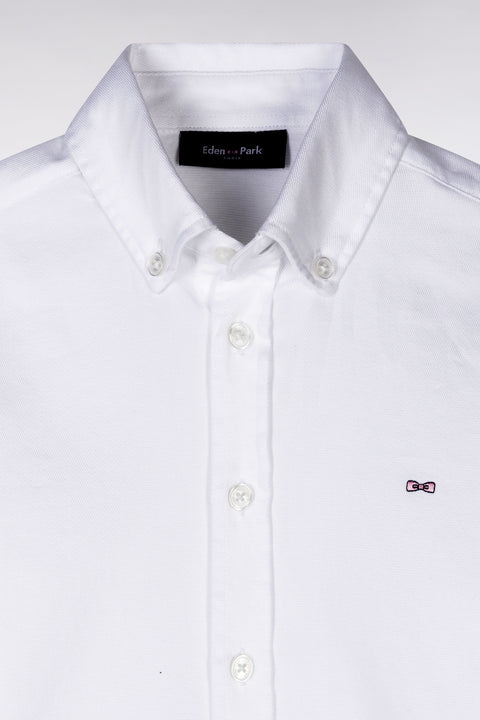 Chemise en popeline de coton blanche coupe droite - Image 2