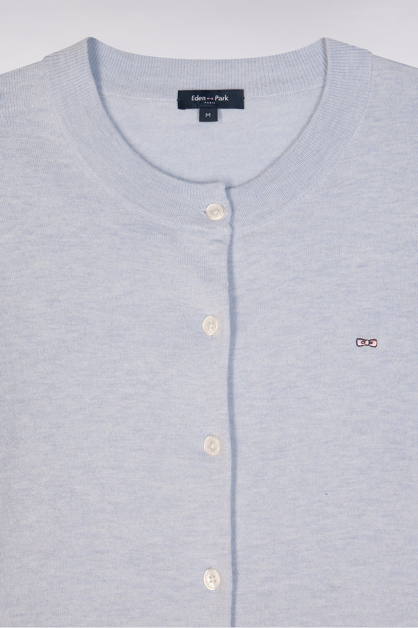 Cardigan en coton et soie mélangés bleu clair coupe décontractée