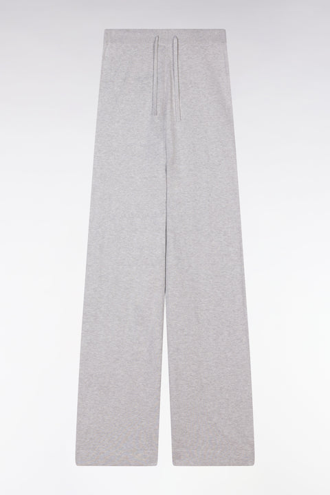 Pantalon à jambe large en coton biologique et cachemire gris coupe décontractée - Image 2