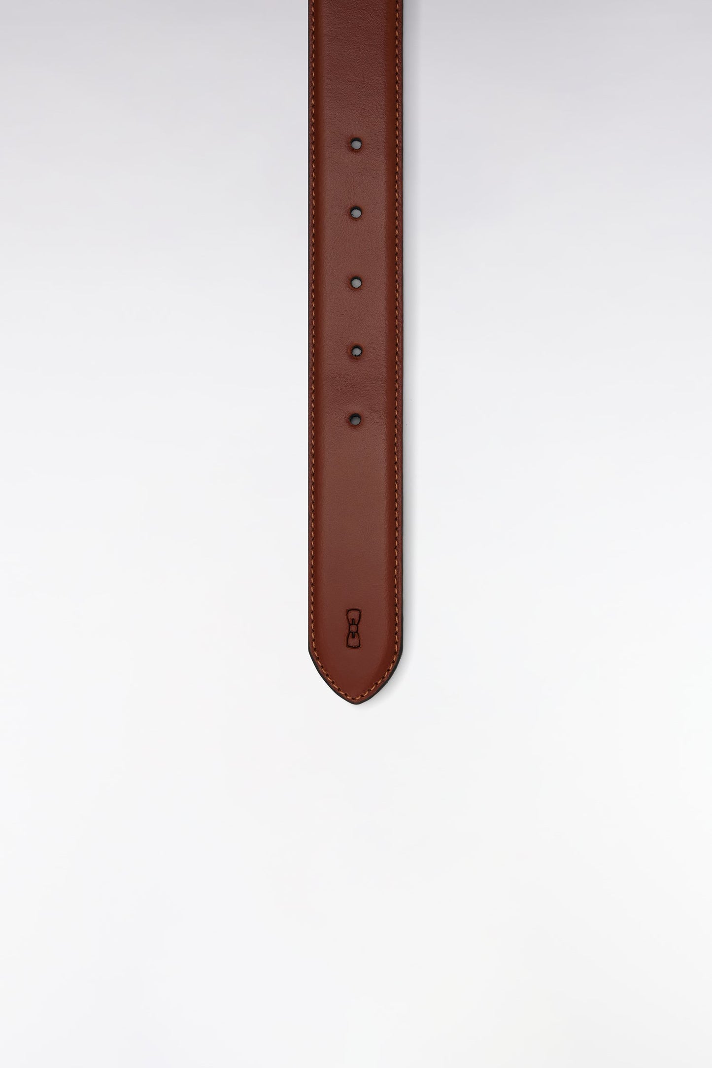 Ceinture en cuir lisse marron à double passants