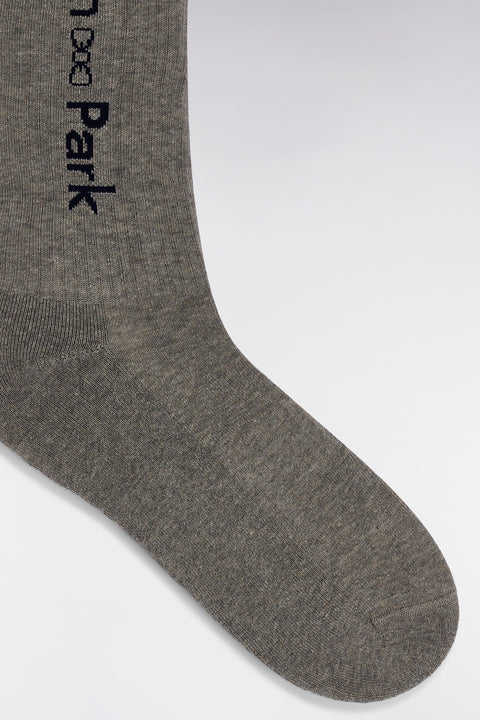 Chaussettes en coton stretch mélangé grises jacquard Eden Park - Image 2