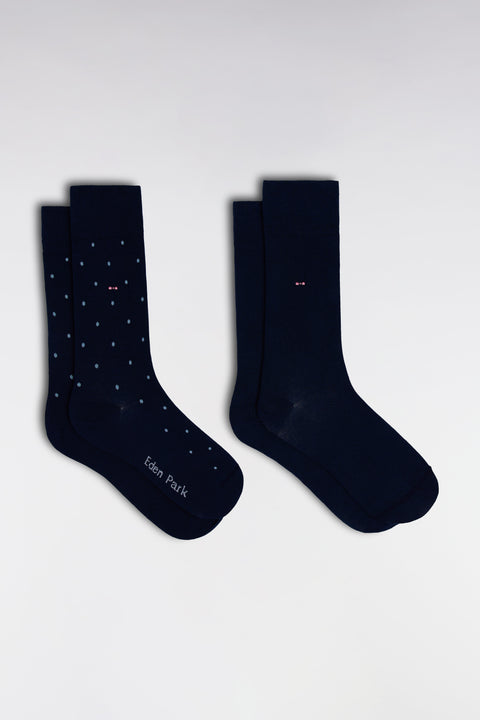 Lot de 2 paires de chaussettes bleues en coton stretch mélangé - Image 1