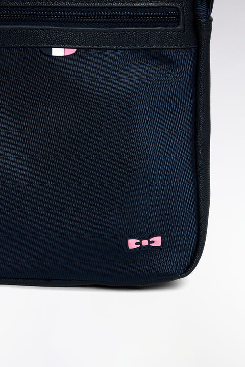 Sac besace toile et cuir noir - Image 3
