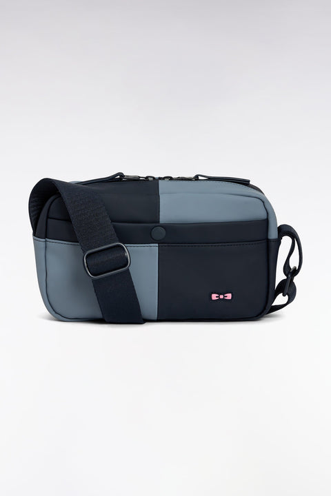 Camera bag en gomme coupé-cousu marine et gris - Image 1