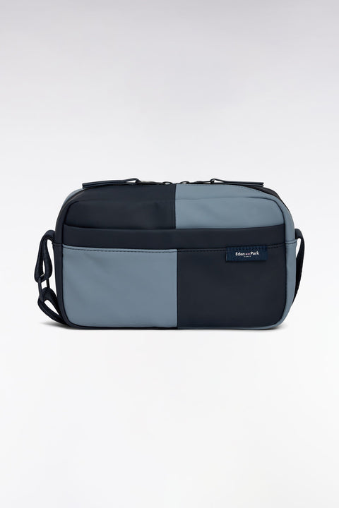Camera bag en gomme coupé-cousu marine et gris - Image 2