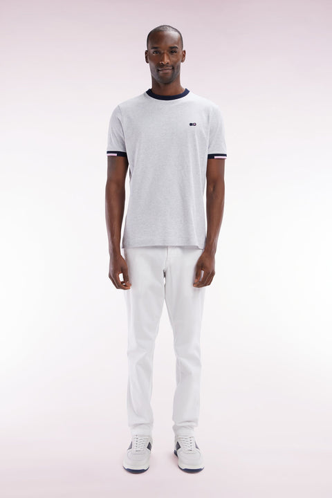 Pantalon chino sans plis en coton stretch blanc coupe droite - Image 1