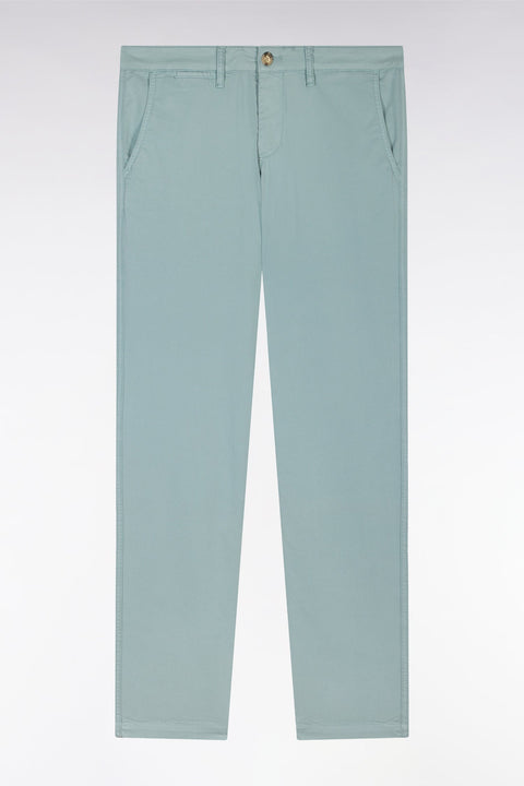Pantalon chino sans plis en coton stretch gris moyen coupe droite - Image 1