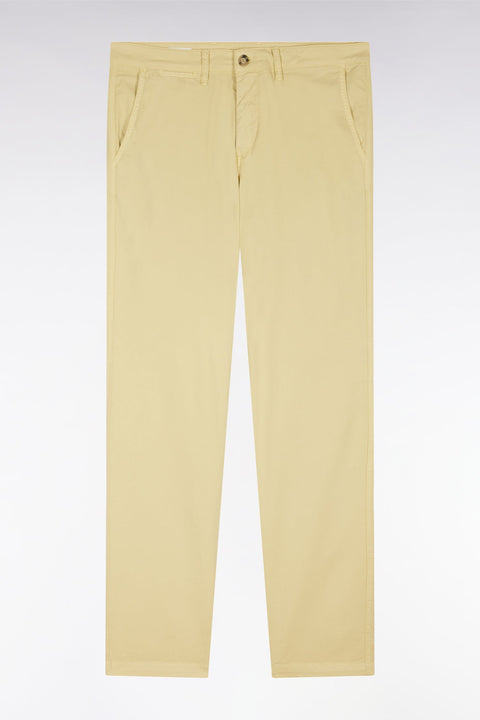 Pantalon chino sans plis en coton stretch ivoire coupe droite - Image 2