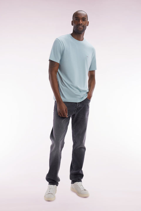Jean 5 poches en denim stretch gris anthracite coupe droite - Image 2