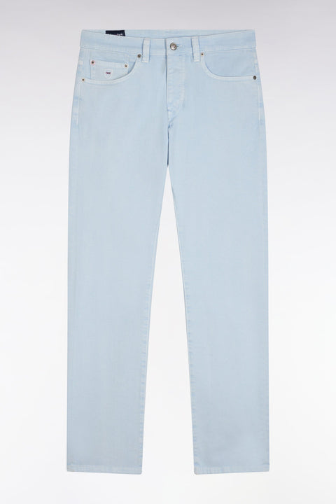 Jean 5 poches en denim stretch ciel coupe droite - Image 1