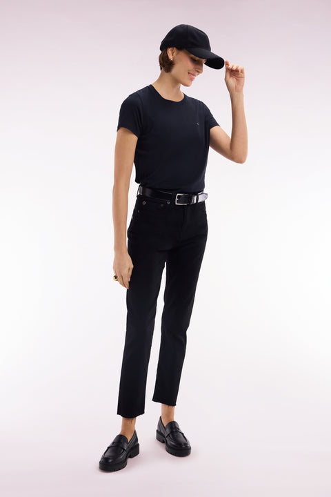 Jean 5 poches en denim stretch noir coupe slim - Image 1
