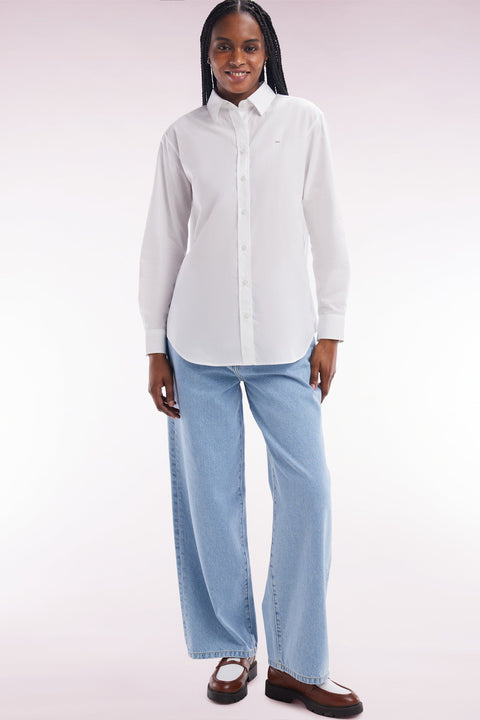 Jean 5 poches en denim bleu coupe boyfriend - Image 1