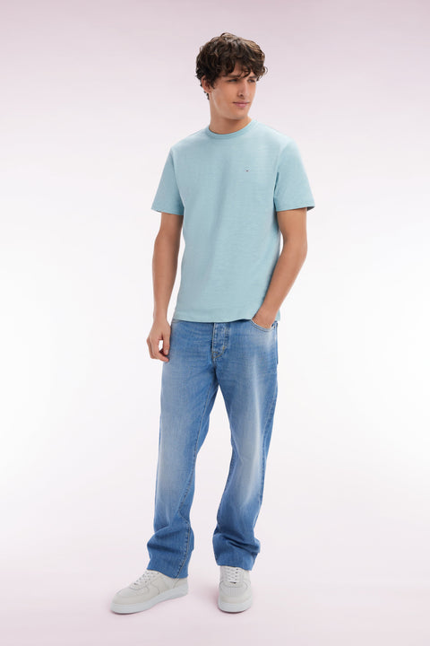 Jean 5 poches en denim bleu délavage stone bleach coupe Comfort - Image 3