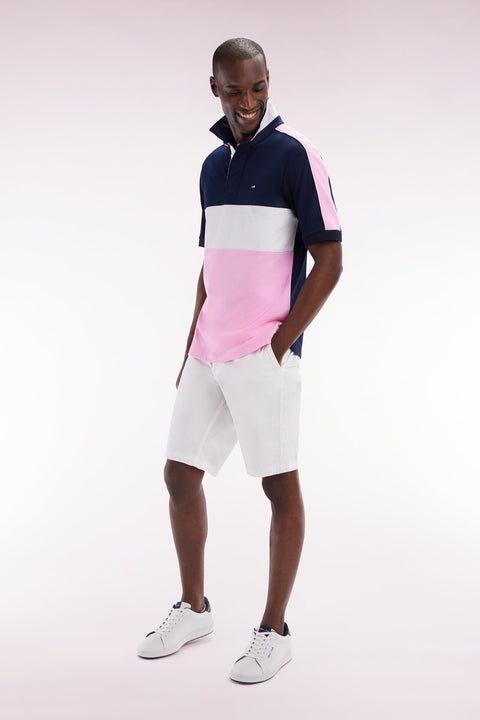 Bermuda chino en coton stretch blanc coupe droite - Image 3