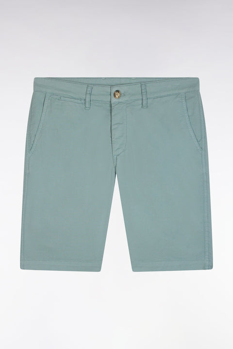 Bermuda chino en coton stretch gris moyen coupe droite - Image 2