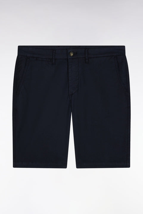Bermuda en lyocell et coton stretch marine coupe droite - Image 2