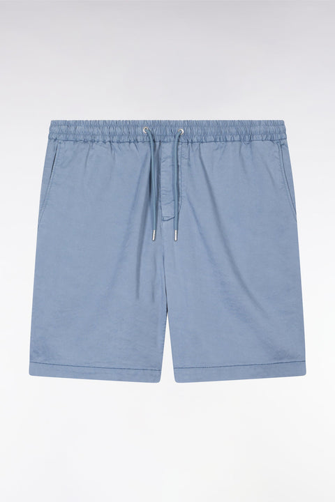 Bermuda à taille élastiquée en lyocell et coton stretch gris - Image 2
