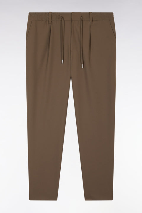 Pantalon à taille élastique marron - Image 2