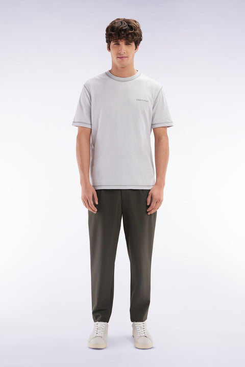 Pantalon à taille élastique kaki - Image 1