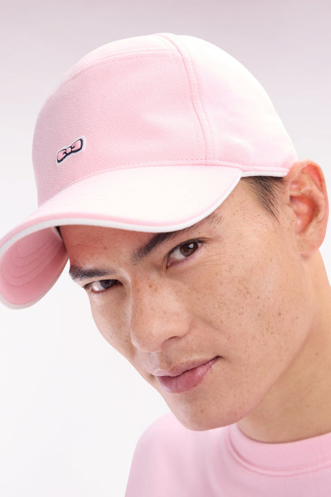 Casquette en piqué de coton rose badge gomme nœud papillon - Image 1