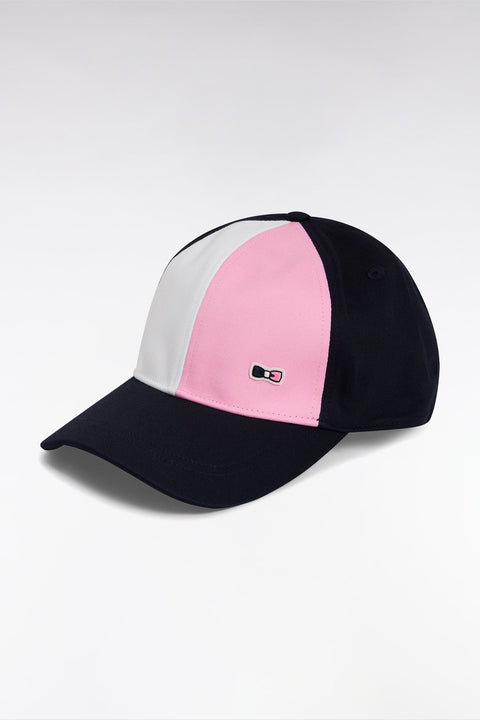 Casquette tricolore en twill de coton rose - Image 2