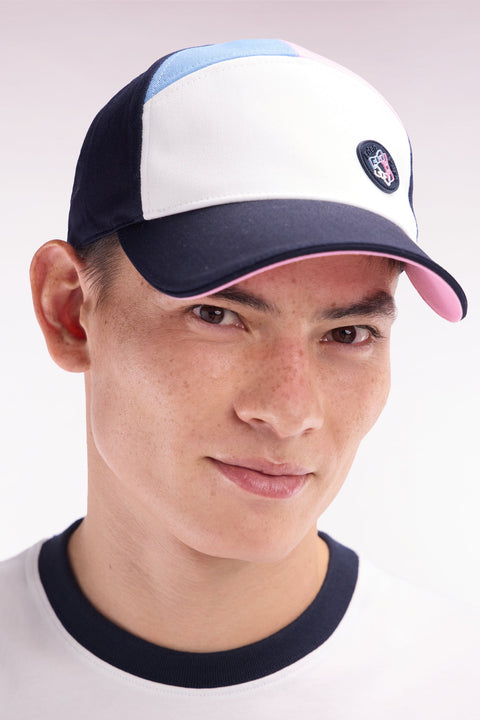 Casquette en twill de coton tricolore badge en silicone - Image 1