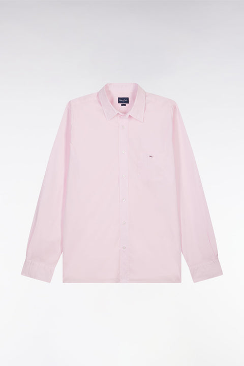 Chemise unisexe en coton et lyocell stretch rose coupe droite - Image 2