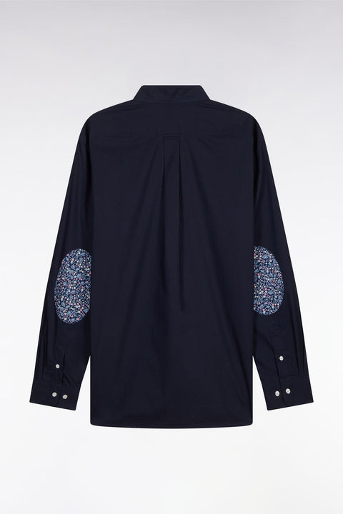 Chemise en coton marine coudière coupe droite - Image 2