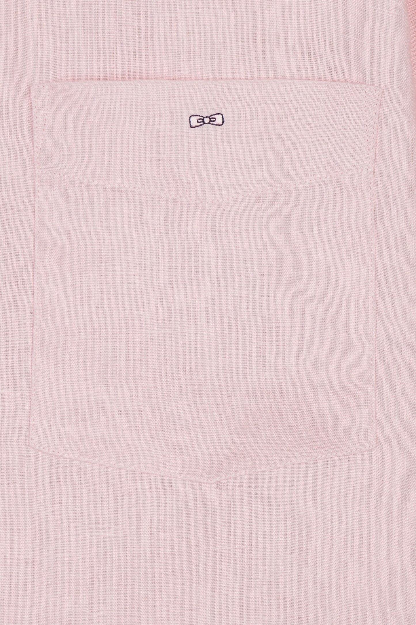 Chemise en lin rose unie coupe droite