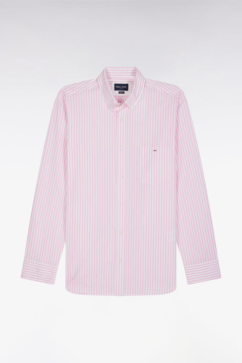 Chemise en coton rayée rose coupe droite - Image 2
