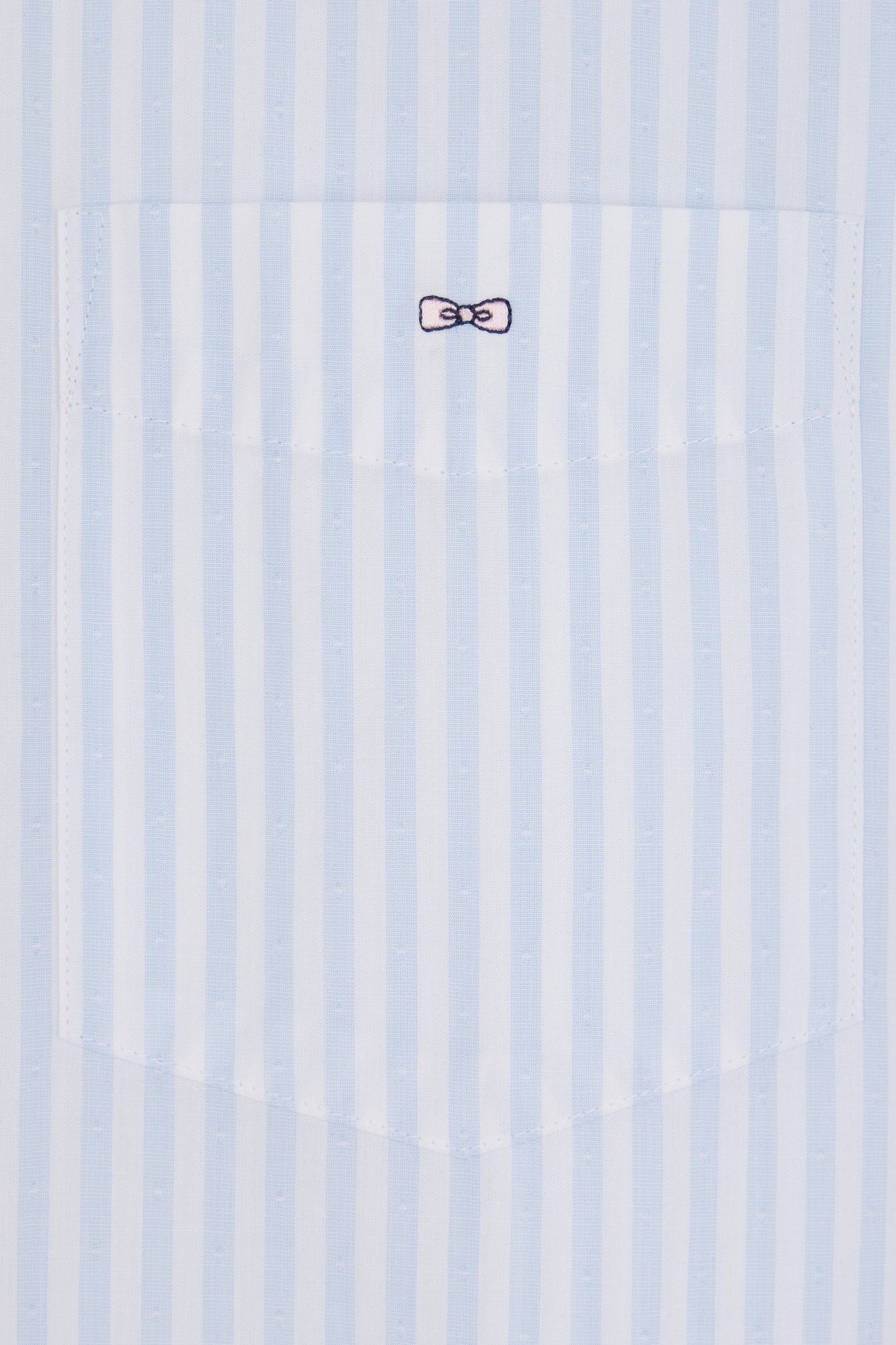 Chemise en coton à rayures ciel coupe droite