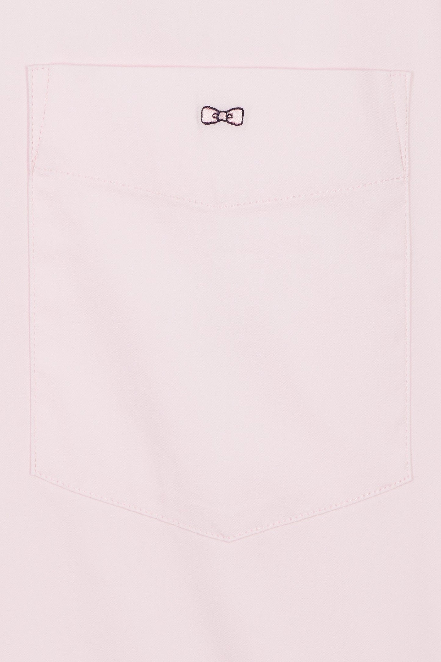 Chemise en twill de coton rose unie coupe droite