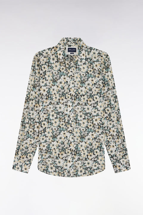 Chemise en popeline de coton à imprimé floral coupe droite - Image 2