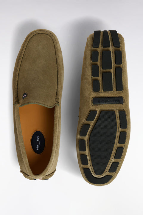 Mocassins en cuir suédé kakis - Image 3