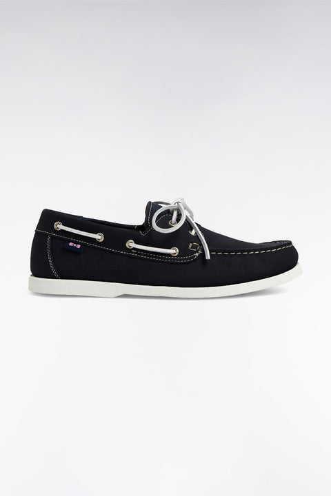 Mocassins bateau en cuir suédé marine - Image 1