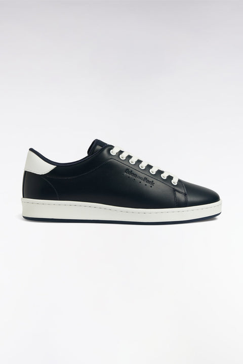 Baskets basses en cuir bleu marine - Image 1