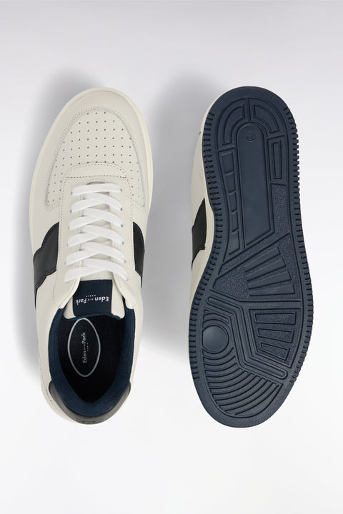 Sneakers en cuir blanches détails noirs - Image 3