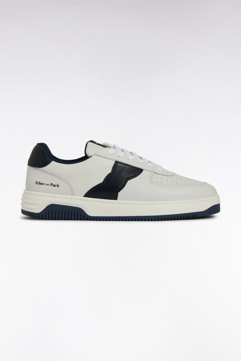 Sneakers en cuir blanches détails noirs - Image 1