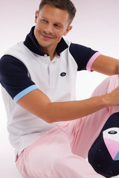 Maillot à manches courtes en jersey de coton blanc broderie dos - Image 3