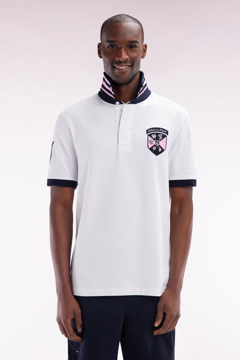 Maillot à manches courtes Tournoi des 6 Nations en coton blanc coupe droite - Image 1