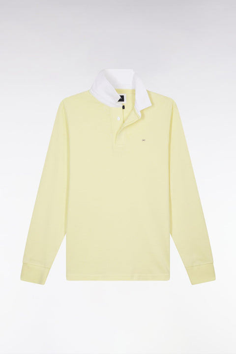Maillot à manches longues en coton Pima jaune coupe droite - Image 2