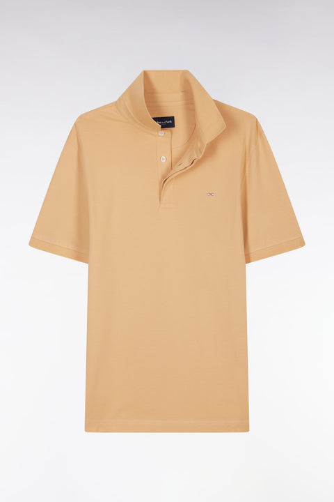 Polo à manches courtes en piqué coton stretch camel coupe ajustée - Image 2
