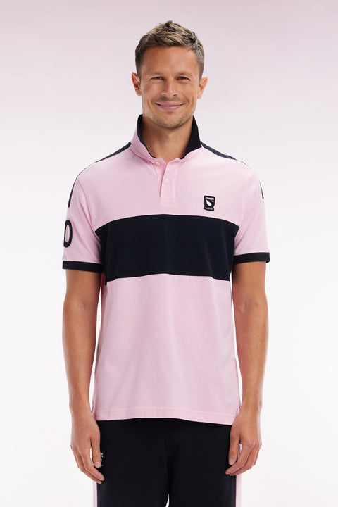 Polo à manches courtes New Zealand en coton rose coupe décontractée - Image 1
