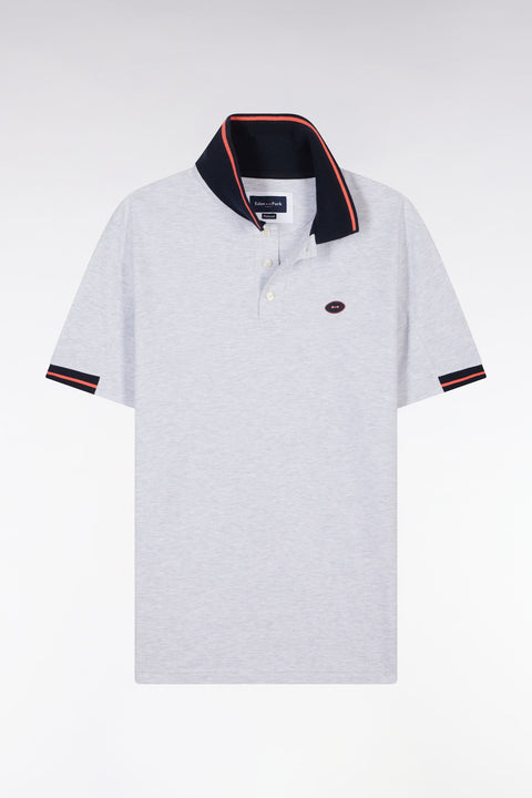 Polo à manches courtes en coton rouge détails colorés coupe décontractée - Image 2