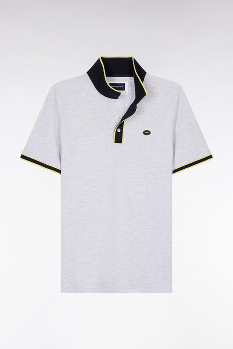 Polo à manches courtes en coton jaune rayures colorés coupe décontractée - Image 2
