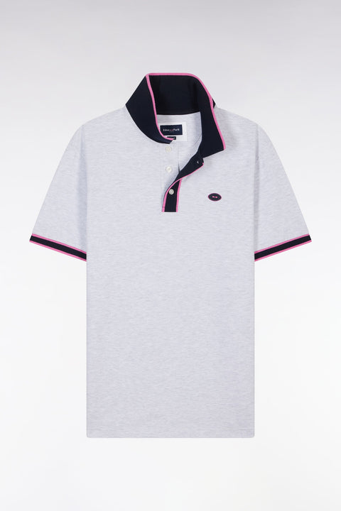 Polo à manches courtes en coton rose rayures colorées coupe décontractée - Image 2