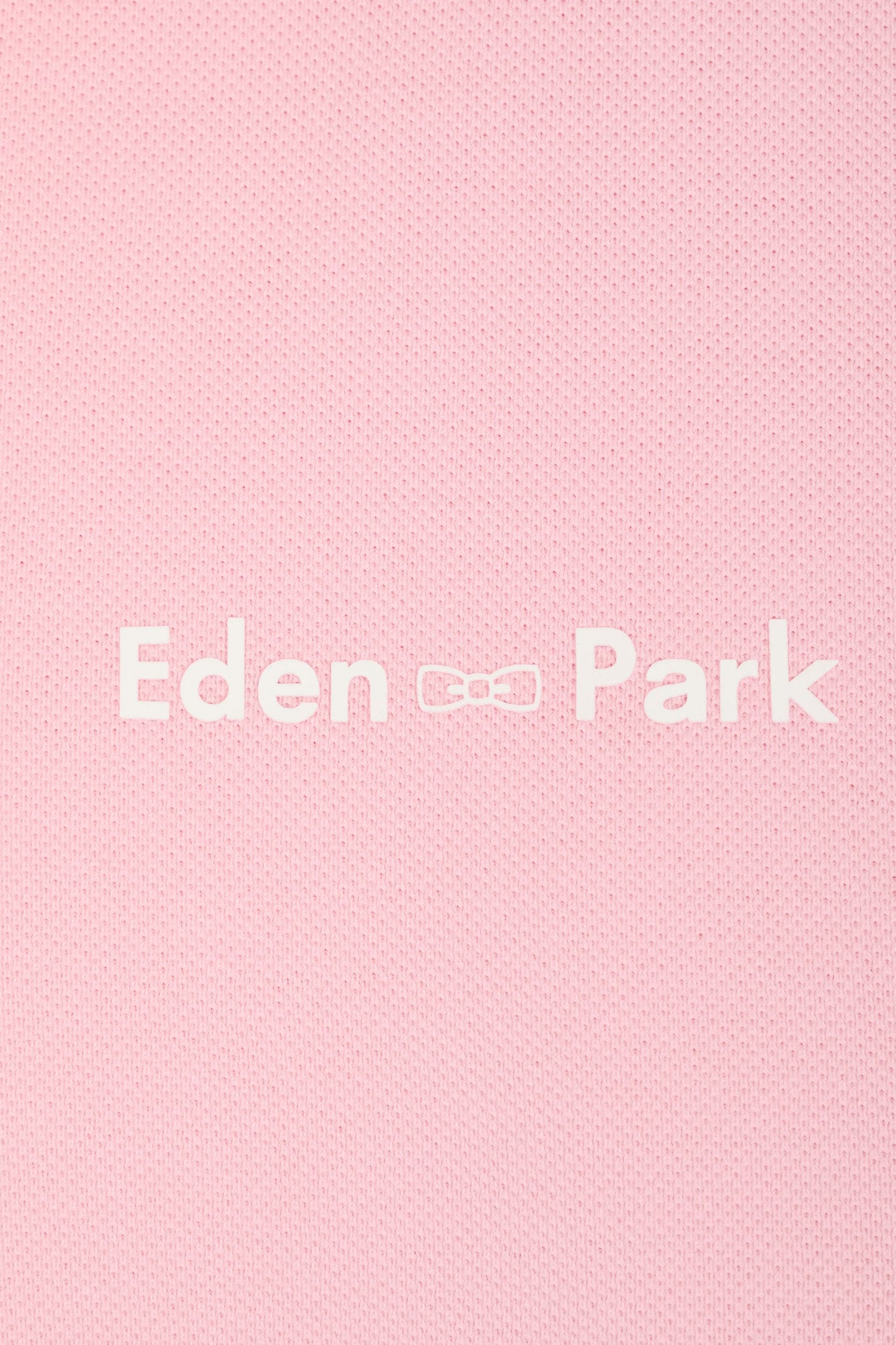Polo à manches courtes uni en coton rose inscription Eden Park coupe décontractée