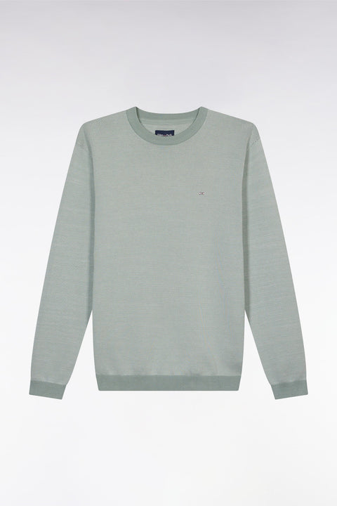 Pull en coton à col rond en coton gris coupe droite - Image 2