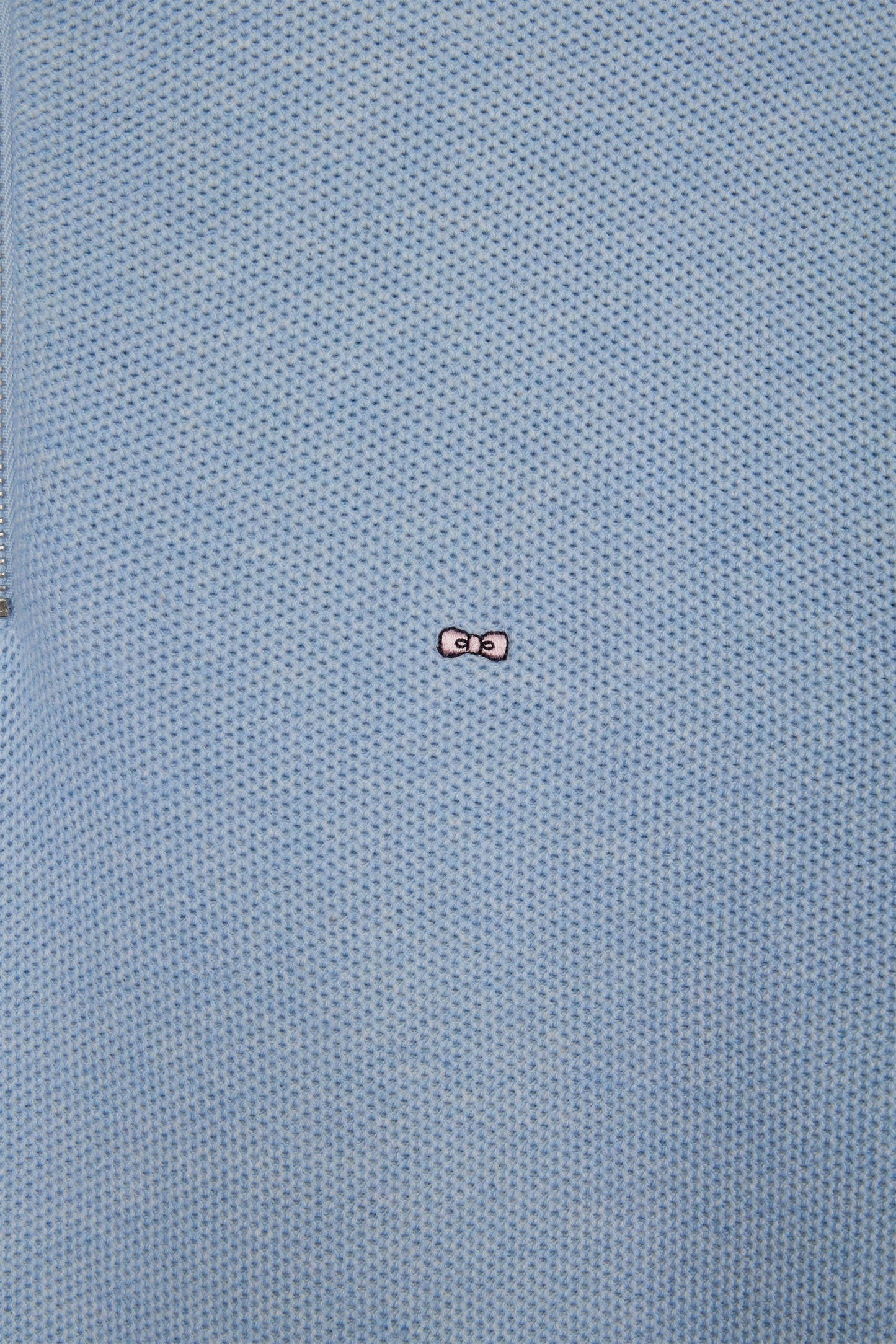 Pull col camionneur en coton nid d'abeille ciel coupe droite