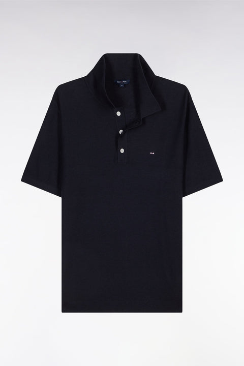 Pull sans manches à col polo marine coupe droite - Image 2